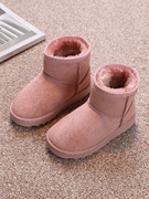 儿童雪地靴冬季加绒加厚保暖防水软底，防滑男童女宝宝棉鞋2023