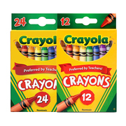 美国crayola绘儿乐12色24色蜡笔，儿童幼儿园学生安全涂鸦绘画蜡笔