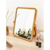 台式化妆镜欧式镜子简约实木梳妆镜便携木质桌面镜可折叠高清美容