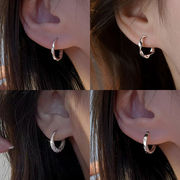 银针耳扣女小众设计2023潮素耳圈耳钉高级感耳环，养耳洞耳饰品