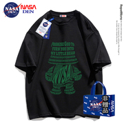 NASA联名夏季重磅纯棉短袖T恤男情侣款港风动漫卡通印花打底衫