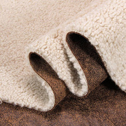 麂皮绒复合羊羔毛布料(毛布料，)冬季加厚保暖皮毛，一体大衣机车服风衣料面料