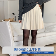 韩国直邮2023年冬装Beginning气质优雅百褶A字显瘦针织半身短裙女