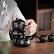 懒人自动功夫茶具套装家用泡茶壶石磨陶瓷冲茶神器喝茶茶杯配件