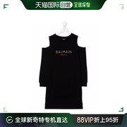 香港直邮balmain黑色徽标，露肩连衣裙6q1320f0015
