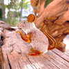 水晶琉璃生肖鼠动物摆件 手工艺工艺品家居办公室装饰品 创意茶宠