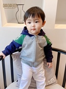 男宝宝秋装开衫外套1-2-3岁婴n儿夹克春秋小男童运动上衣儿童衣服