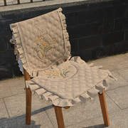 手工布艺餐椅垫椅背套件含芯坐垫，家用四季可用田园中式简约微瑕品
