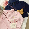 小熊小兔海军领毛衣 春款可以贴身穿的针织衫可爱男女童套头衫