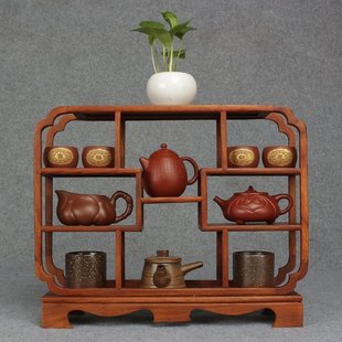 博古架小号茶壶架古董架，置物架茶具架红木桌面，摆件实木中式多宝阁