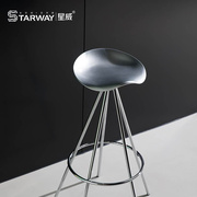 星威时尚铝合金酒吧椅简约现代高脚凳子，家用吧台椅铁艺创意可旋转