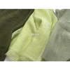 薄款半透明绿色系竖条纹，立体压皱褶皱丝麻天丝，布料服装diy面料