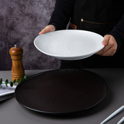 石纹流沙陶瓷圆浅盘平盘菜，盘创意融合菜，托盘摆盘酒店餐厅饭店餐具