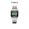 TIMEX天美时T80手表小方块电子潮流时尚银表男女生情侣学生款手表