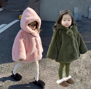 xixibaby女童冬季毛毛外套，高品质加厚毛毛，大衣环保皮草外出服
