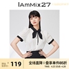 IAmMIX27夏季短袖雪纺衬衫女轻薄法式复古通勤职业百搭白色衬衣女