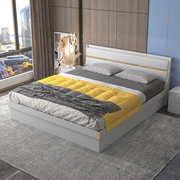 高箱储物床现代简约双人床，1.8米1.5米皮质软，靠背主卧婚床轻奢极简