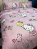 粉色卡通全棉床上用品四件套纯棉女孩，公主风kt猫床单被套可爱儿童