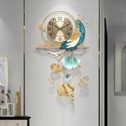 新中式创意轻奢挂钟现代简约钟表客厅家用个性艺术大气装饰时钟