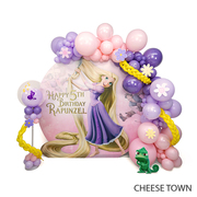 长发公主气球背景板布置套餐 生日定制海报Rapunzel乐佩魔发奇缘