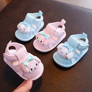 夏季0-1岁婴儿手工布鞋软底学步鞋女宝宝卡通防滑透气凉鞋步前鞋