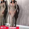 Hot gold party evening dress for 2021 ladies性感聚会女晚礼服