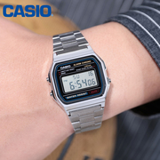 卡西欧手表男女情侣款CASIO A158WA-1 钢带多功能防水学生电子表