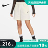 Nike耐克女子针织短裤夏运动裤宽松纯棉耐克勾勾休闲DM6729-133