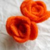 约30mm一个价 德国JIM羊毛毡橘色花朵造型多层花瓣纹理装饰件