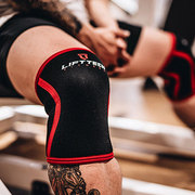 杰瑞米黑红色护膝健身男深蹲腿举套膝保暖运动健美专业保护膝盖