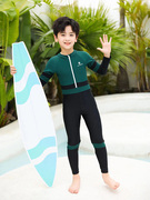 儿童潜水服男童连体泳衣，防晒长袖长裤水母衣，中大童专业训练游泳衣