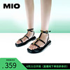 直播mio米奥女鞋，夏季平底真皮品质，复古罗马系带时装凉鞋