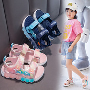 上学穿的男童鞋子凉鞋，软底防滑夏季宝宝男生，儿童沙滩鞋2024格子