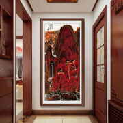 李可染万山红遍国画，玄关走廊山水画，办公室装饰画中式仿古名画