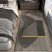 日式侘寂风床前地毯卧室床边毯长条简约现代加厚仿羊绒地垫可