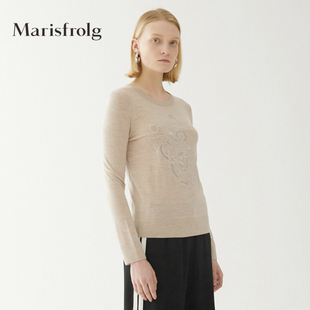 marisfrolg玛丝菲尔羊毛2020年秋季薄款长袖时尚毛针织衫毛衣