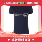 香港直邮armanijeans阿玛尼牛仔，女士藏蓝色，短袖t恤3y5t40-5ja