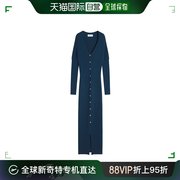 香港直邮Lanvin V 领长袖中长连衣裙 RWDR0043K010H23