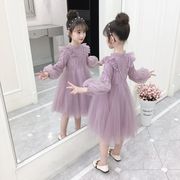 女童连衣裙7秋装2022童装，12韩版网红10小女孩长袖8岁洋气纱裙