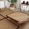 日式拼接凉席地毯藤编席子夏季天地垫客厅茶几阳台床边榻榻米垫子