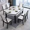 大理石餐桌椅1.2米现代简约餐桌，1.5椅组合小户型家用实木吃饭桌子