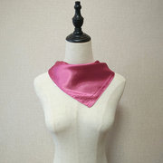 酱紫色丝巾单色围巾纯色方巾职业裸色缎面丝巾职业商务装饰小丝巾