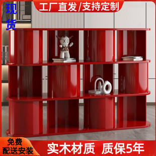 网红烤漆书架实木艺术书柜创意个性落地置物架装饰架隔断柜整装