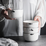 ijarl特别好看的饭碗米饭碗家用2022北欧白色陶瓷碗吃饭瓷碗