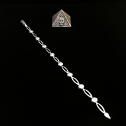 美国产天然水晶锆石，925纯银标复古个性，百搭幸运手链女款17cm