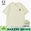 Hipanda你好熊猫樱桃熊猫设计个性短袖2024夏季男生潮牌半袖