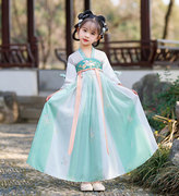 女童汉服夏季薄款2023古装中国风超仙儿童夏装女孩古风连衣裙