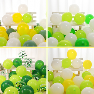 开学布置绿色气球装饰复古橄榄绿果绿儿童生日场景森林系主题汽球