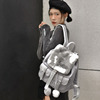 Michiko原创猫咪毛绒双肩包抽绳休闲拼色小背包书包