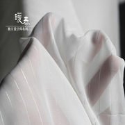 银丝雪纺垂顺条纹肌理布料，半透视连衣裙，汉服时装设计师创意布料